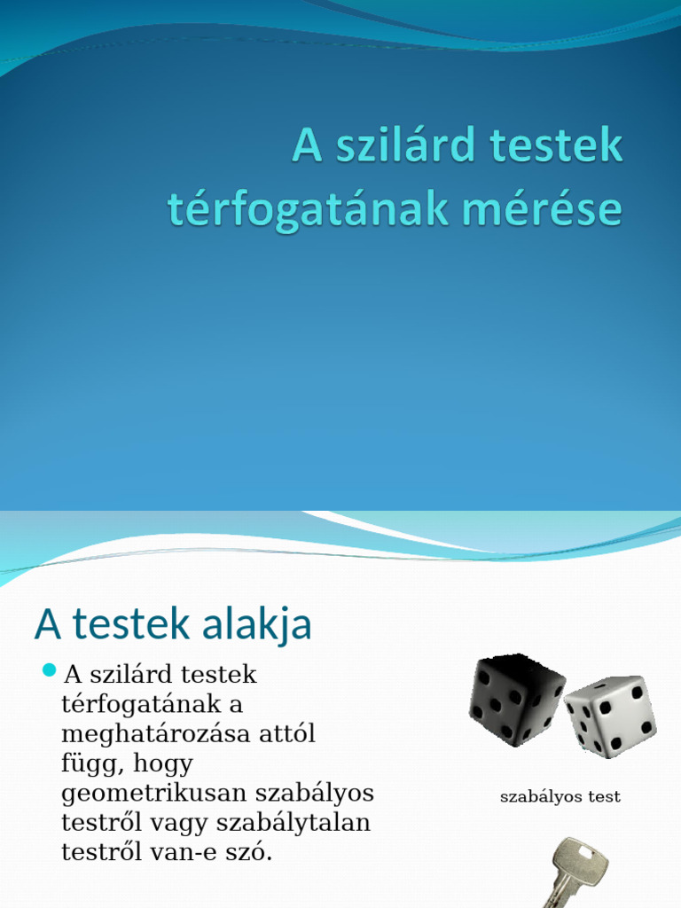 A Szilard Testek Terfogatanak Merese | PDF