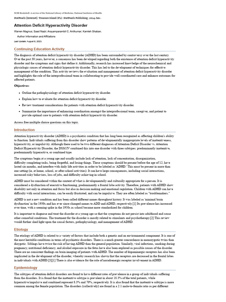 Understanding ADHD: Diagnosis and Management | PDF | Attention Deficit ...