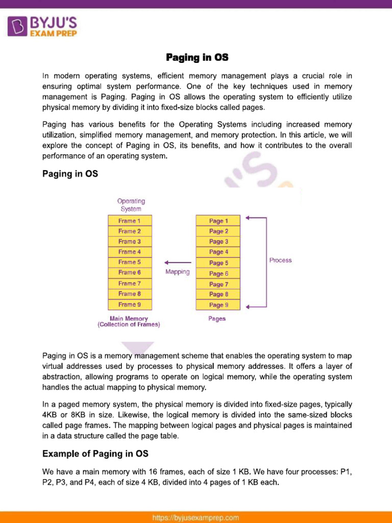 Paging in Os 17 | PDF