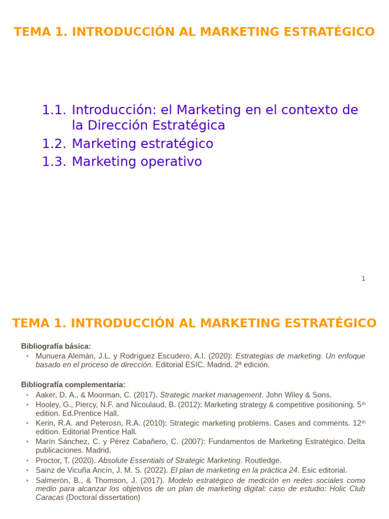 Tema 1_Introduccion al Mk Estrategico actualizado | PDF | Marketing ...