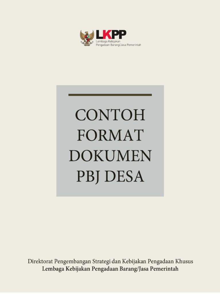 Format Dokumen Pengadaan Desa 2024 | PDF