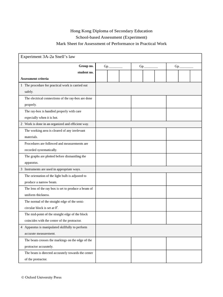PWB3A-expt2a Mark Sheet | PDF