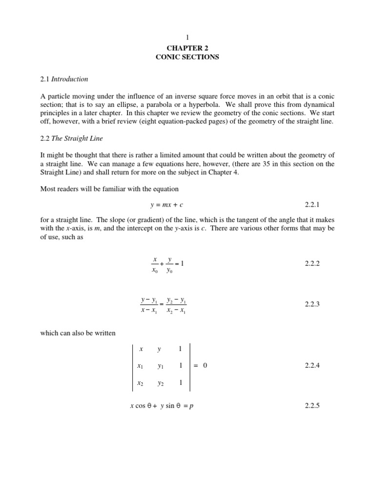 Conic Sections | PDF | Ellipse | Line (Geometry)