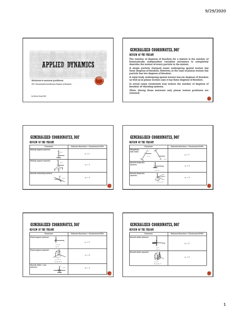 Generalized - Coordinates - DOF | PDF | Theoretical Physics | Physical ...