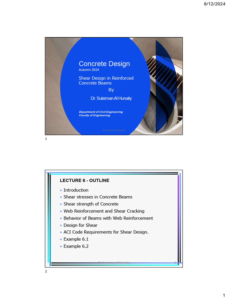 Shear Design in Reinforced Concrete Beams | PDF | Beam (Structure ...