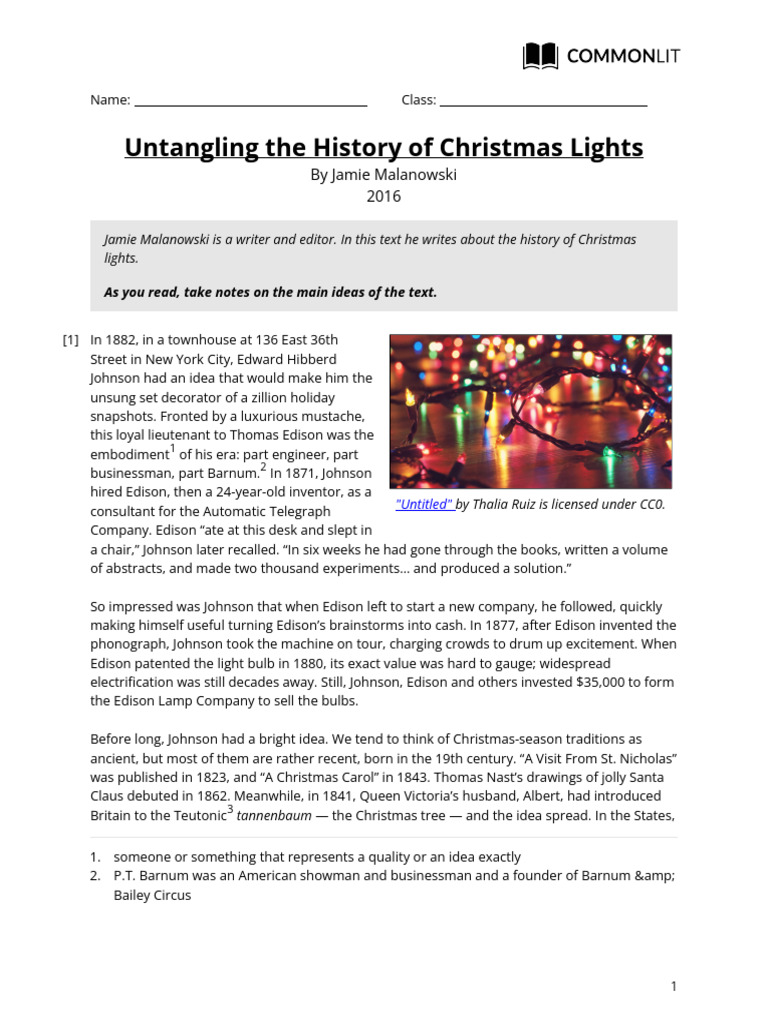 Untangling The History of Christmas Lights | PDF | Thomas Edison ...