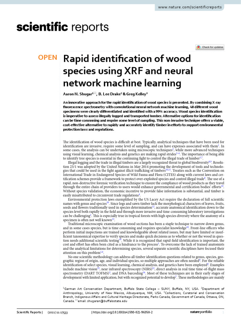 Identification of Wood XRF Neurol Network Machine Learning | PDF ...