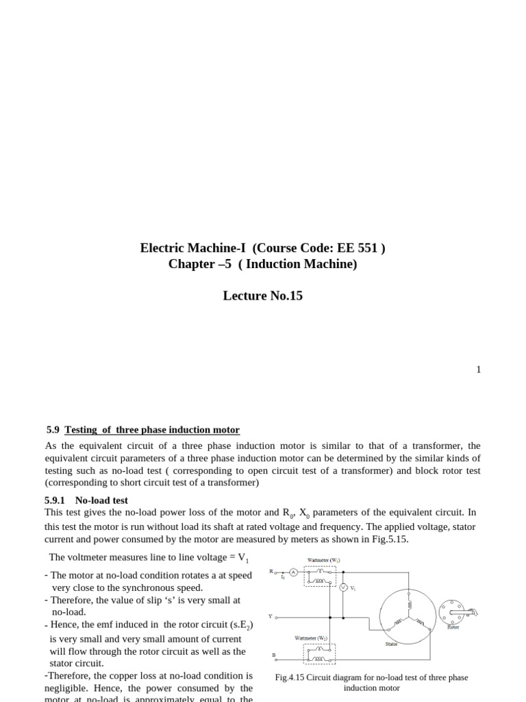 Induction Motor Testing Methods Explained | PDF | Electric Motor ...