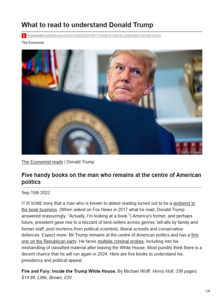 What To Read To Understand Donald Trump | PDF | Donald Trump | American ...