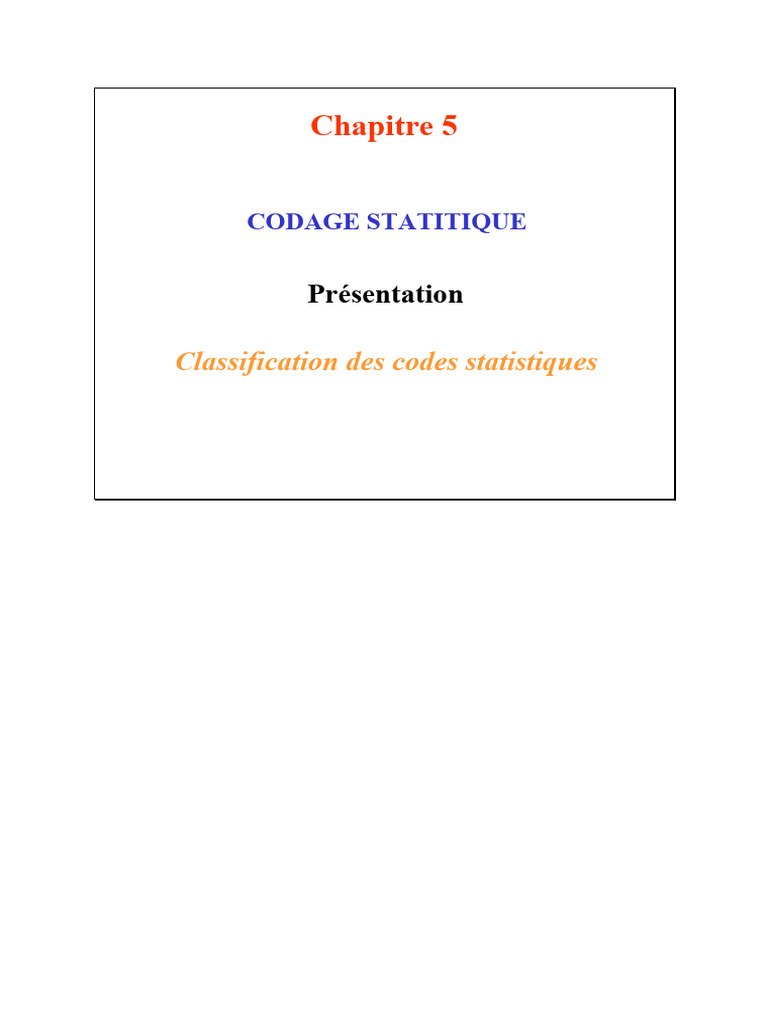 Classification des codes statistiques | PDF | Informations | Cryptage