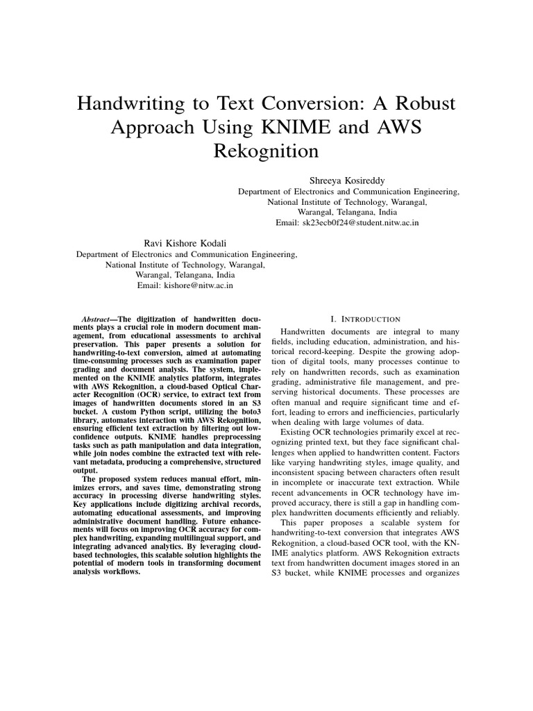 Handwriting to Text Conversion System | PDF | Optical Character ...