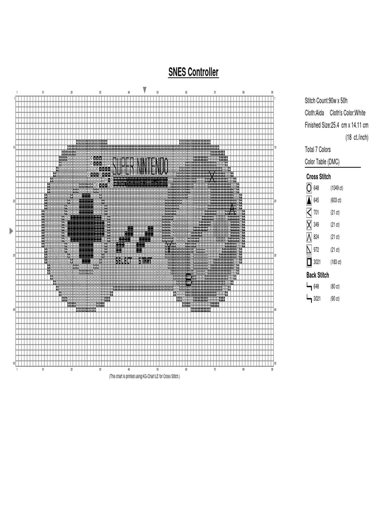 SNES Controller Cross Stitch Pattern | PDF | Textile Arts | Needlework
