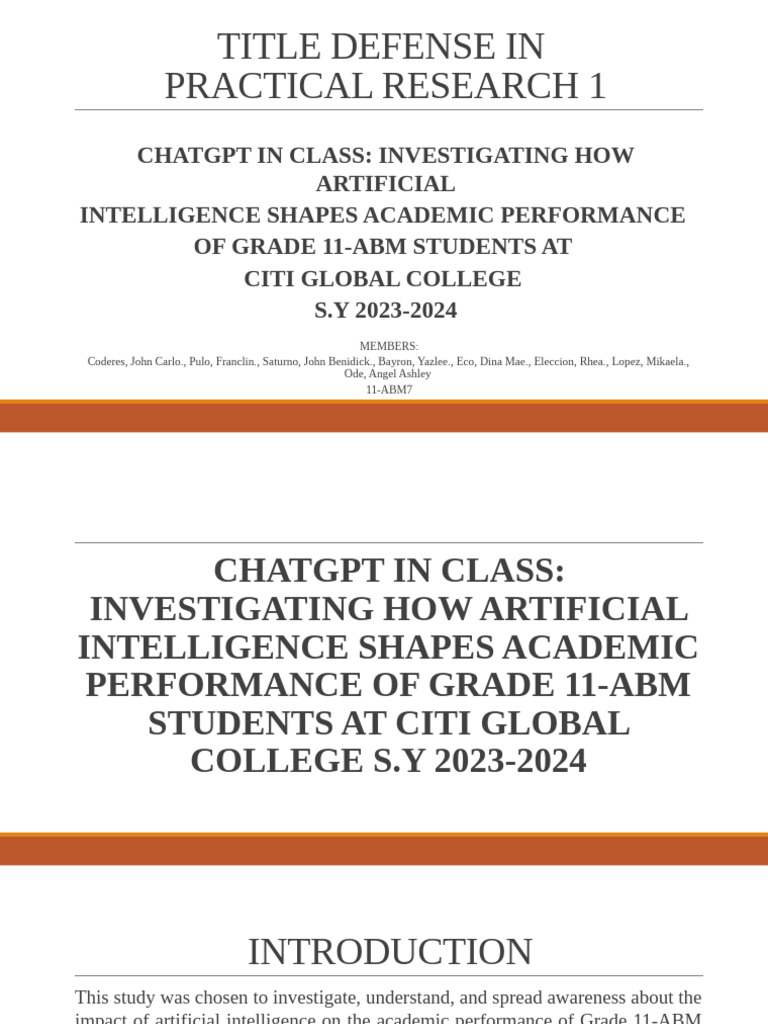 AI Impact on Grade 11 Performance | PDF | Artificial Intelligence ...