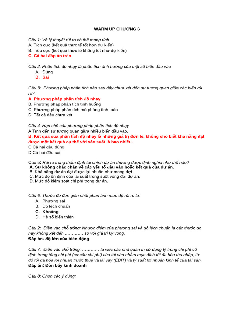 Warm Up C6 | PDF