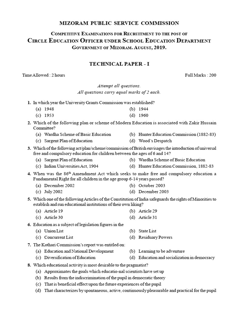 ceo-technical-paper-i | PDF | Educational Assessment | Cognition