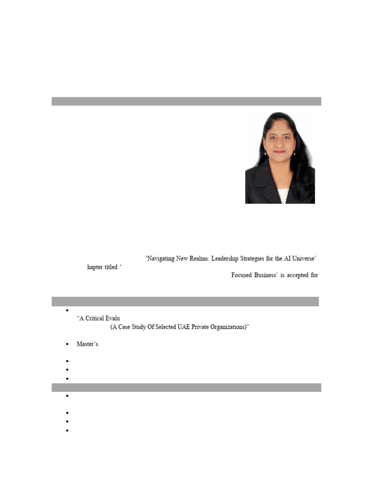 CV_ANURADHA REDDY | PDF | United Arab Emirates | Sustainability