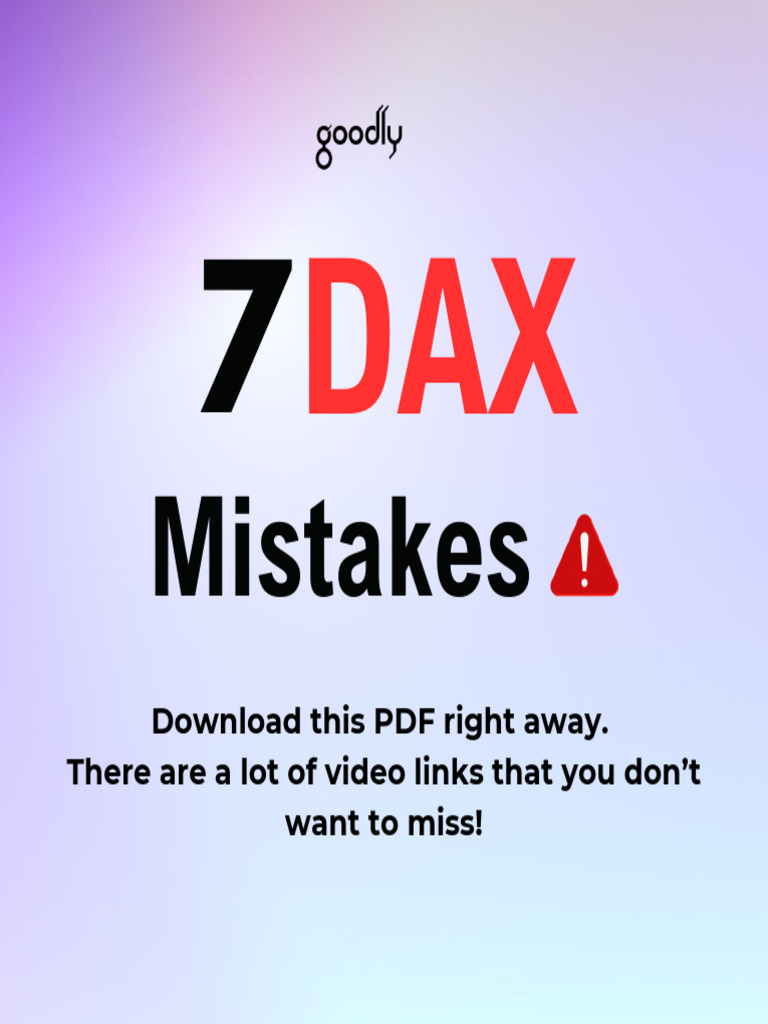 Common DAX Mistakes to Avoid | PDF | Microsoft Excel | Function ...