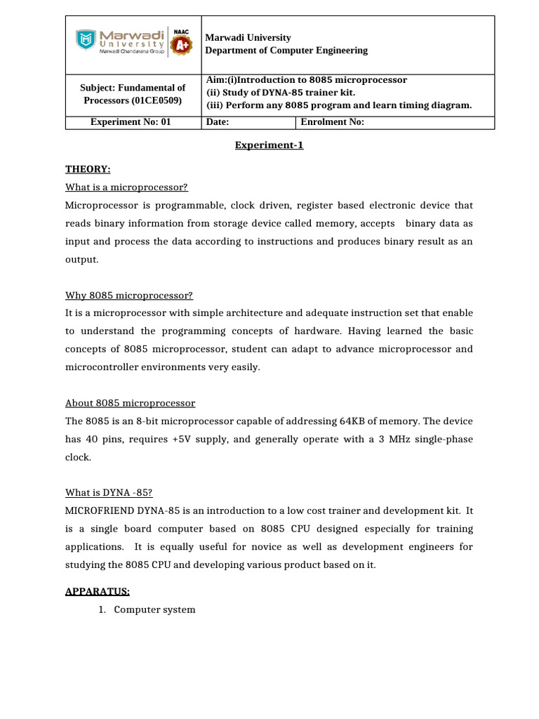 Experiment 1docx 2024 07 03 11 15 27 | PDF | Central Processing Unit ...