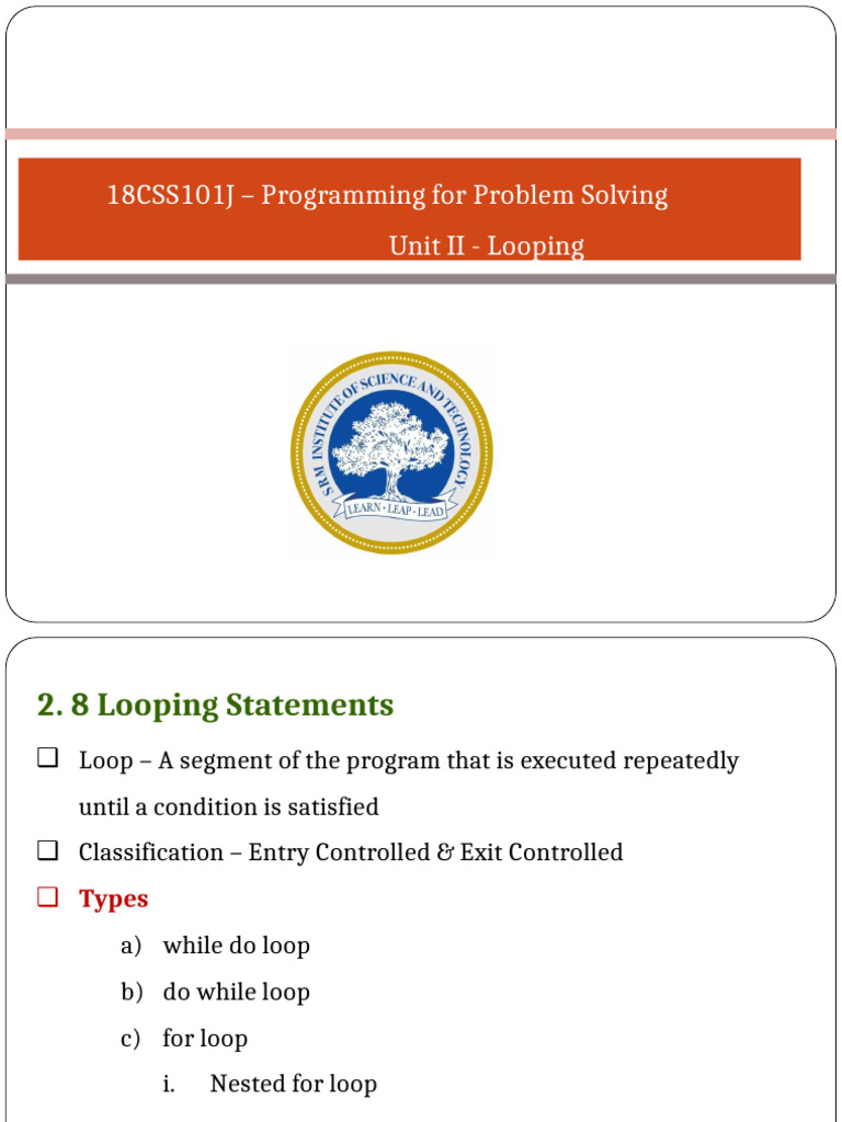UNIT-2 (2) | PDF | Control Flow | Computer Science