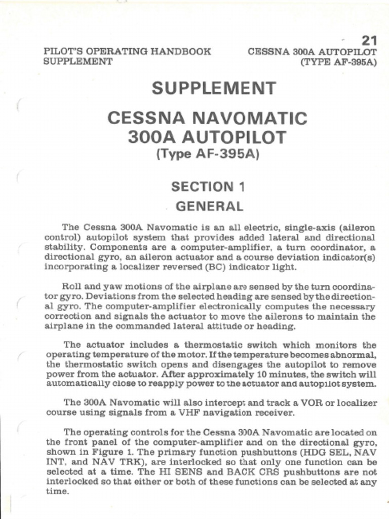 N9758H C 182R Navomatic 300A Autopilot | PDF