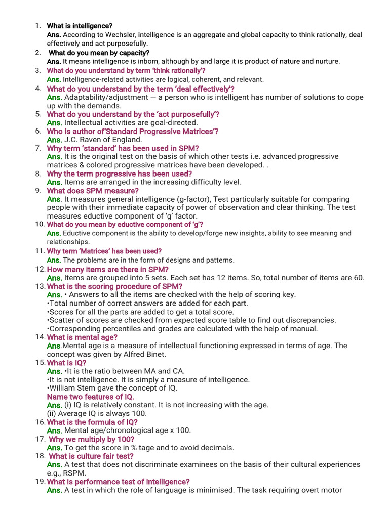 Understanding Intelligence and Testing | PDF