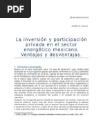 Inversión y participación privada en el sector energético mexicano