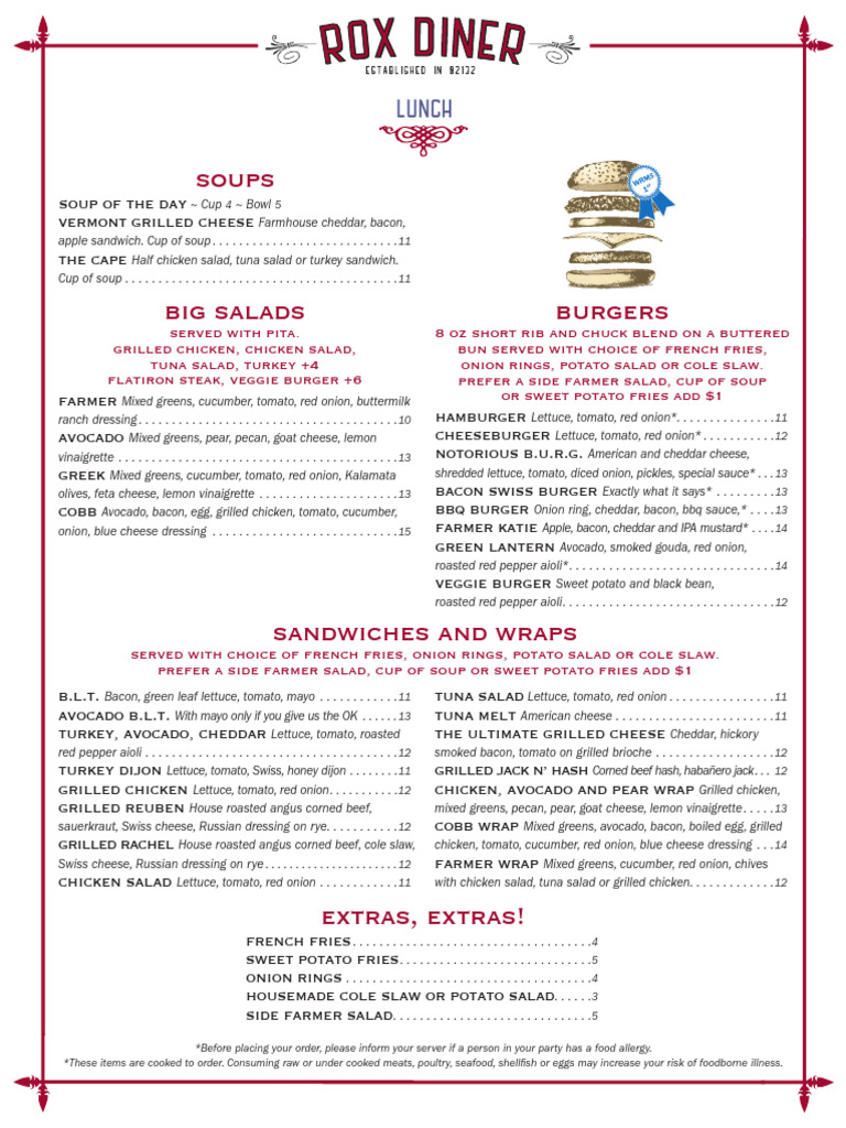 WestRox Menu 2021 Lunchh | PDF | Hamburgers | Salad