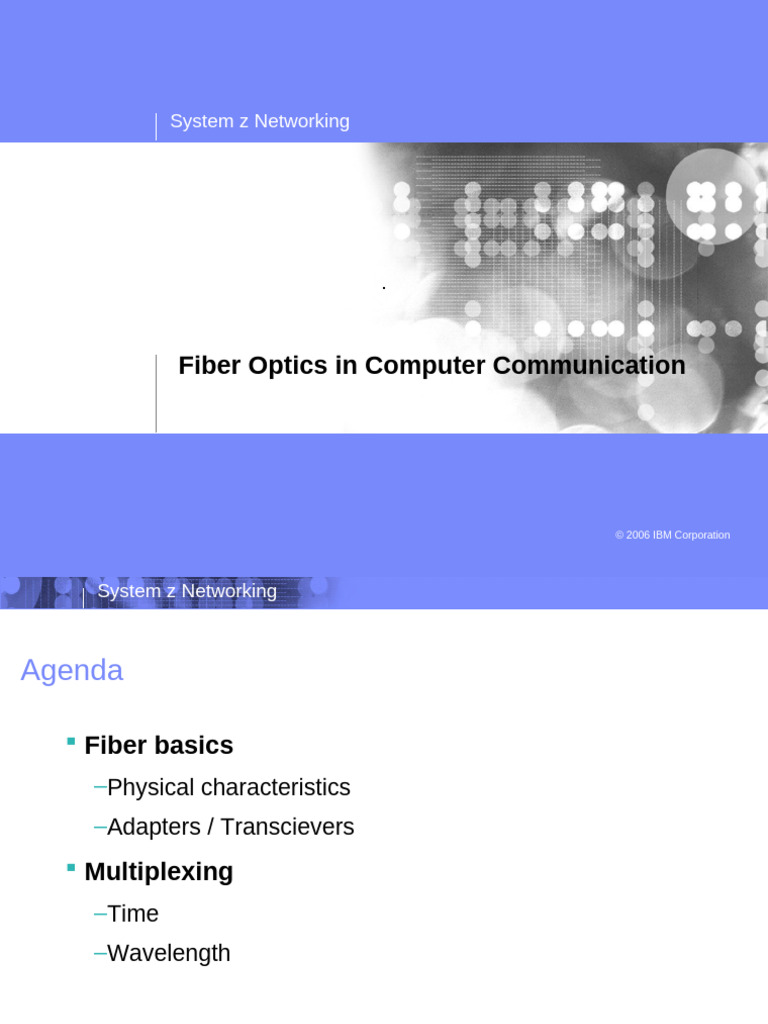 System z Networking: Fiber Optics Overview | PDF | Wavelength Division ...