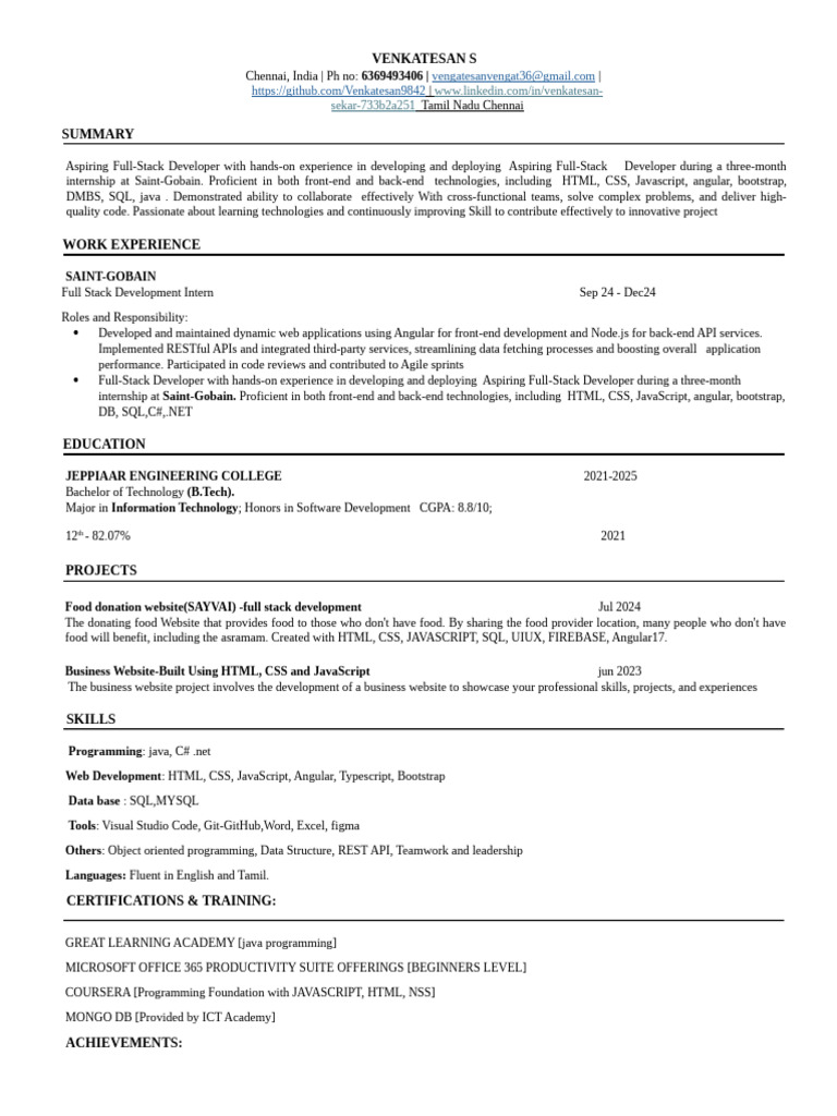 Resume__(1)[1] | PDF | Java Script | Web Development