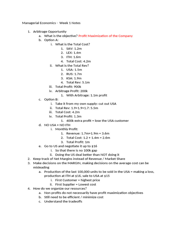 Managerial Economics Notes | PDF | Demand | Elasticity (Economics)