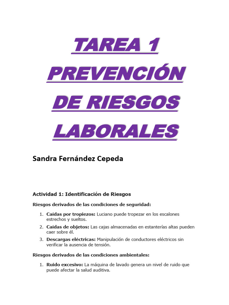 Prevención de Riesgos Laborales | PDF | Seguridad y salud ocupacional ...