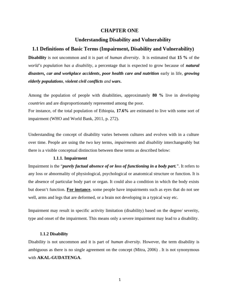 Understanding Disability and Vulnerability | PDF | Disability | Social ...