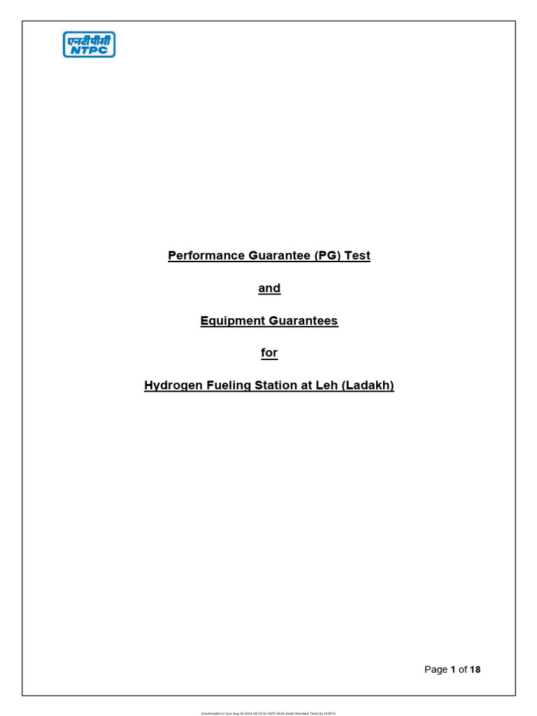 Hydrogen Fueling Station PG Test Guide | PDF | Fuel Cell | Fuels