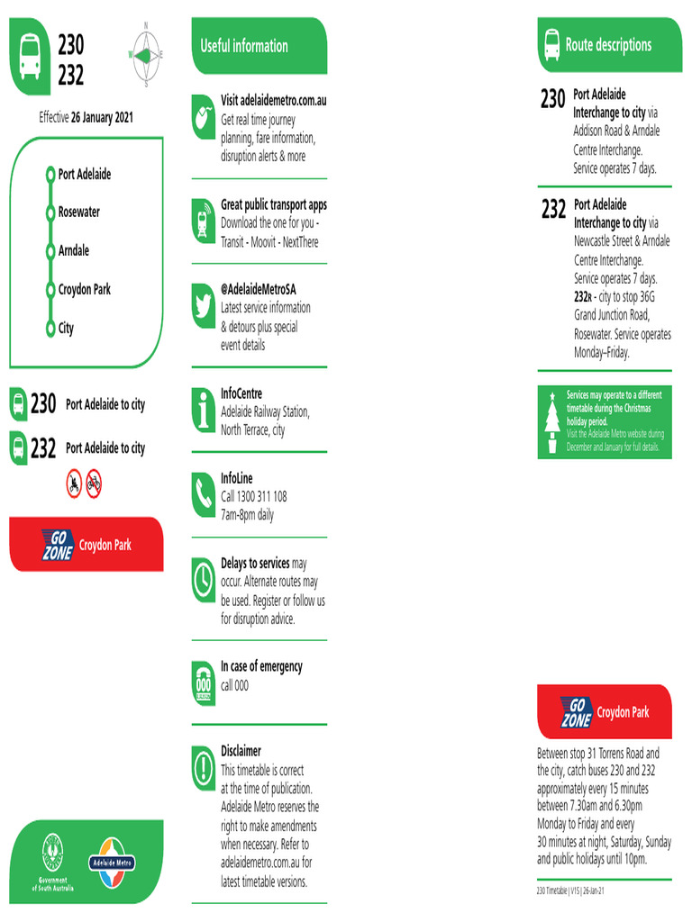 230 Ttable Routemap 26 01 21 | PDF | Bus Transport | Land Transport