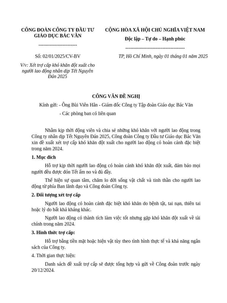 Công Văn 02 | PDF