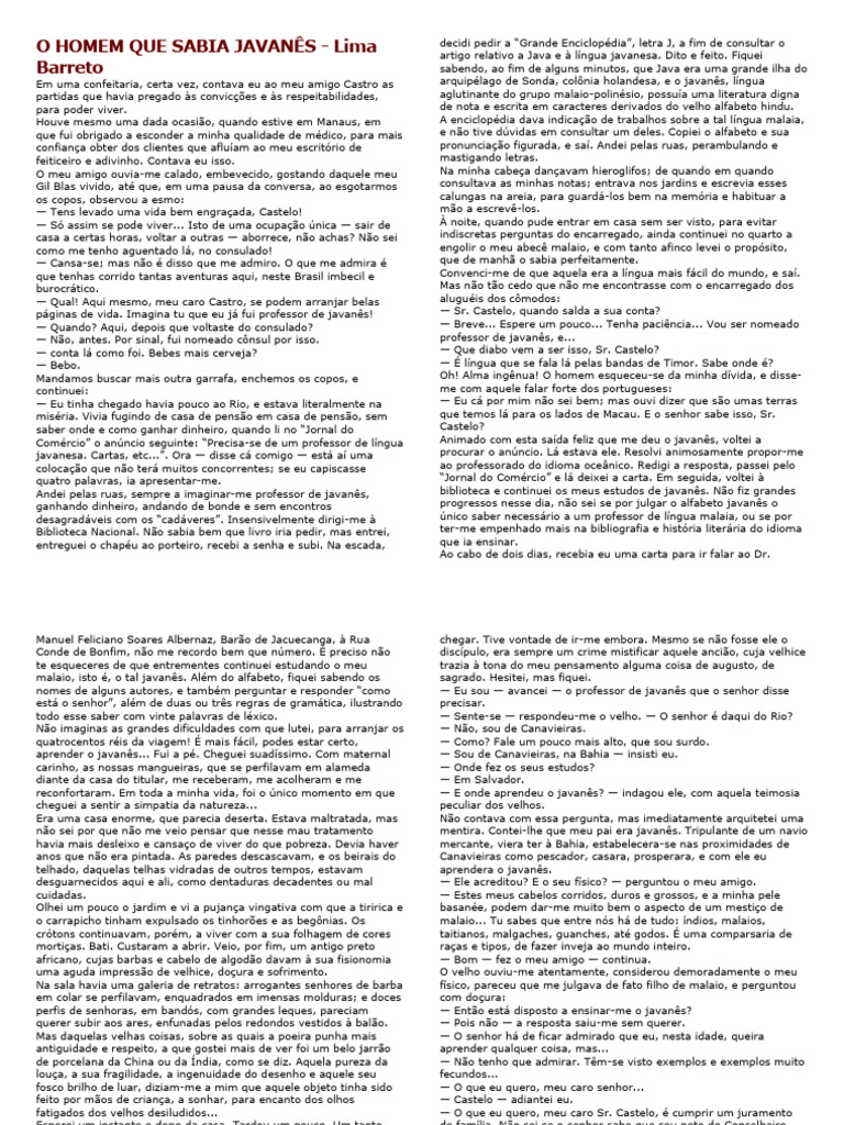 O Homem Que Sabia Javanês | PDF | Java | Malásia