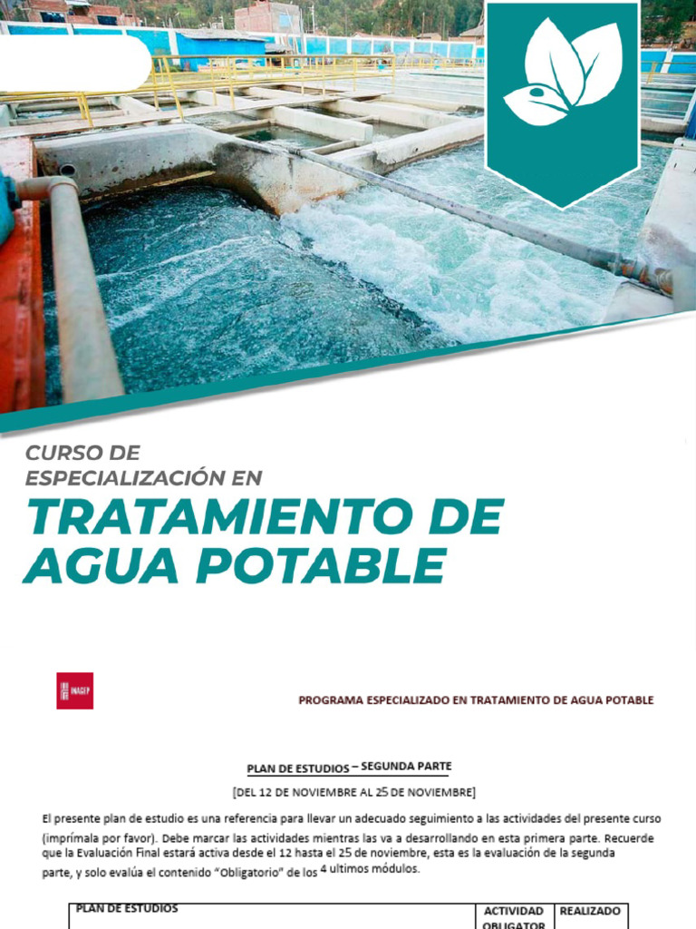 Programa de Tratamiento de Agua Potable | PDF | Agua potable ...