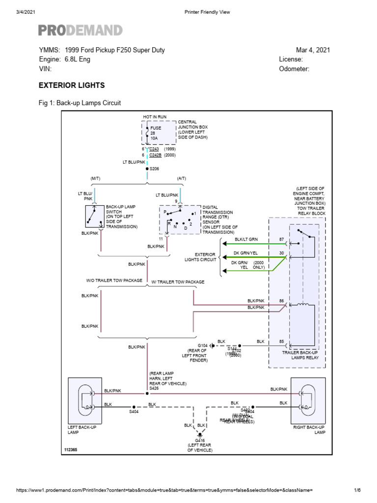 Ford F250 Tail Light Wiring Diagrams PDF Trailer (Vehicle) Ford