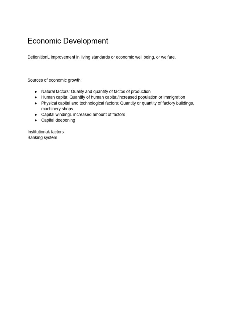 Understanding Economic Development Factors | PDF