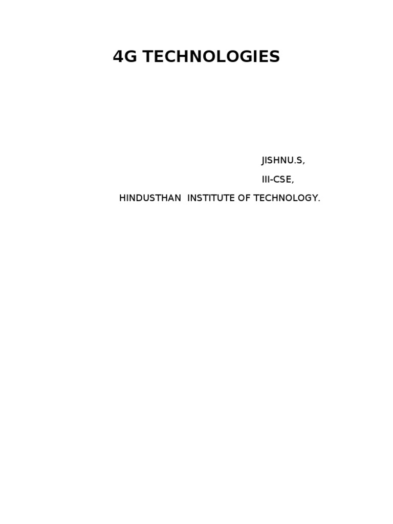 Overview of 4G Wireless Technology | PDF | Ultra Wideband | Voice Over Ip