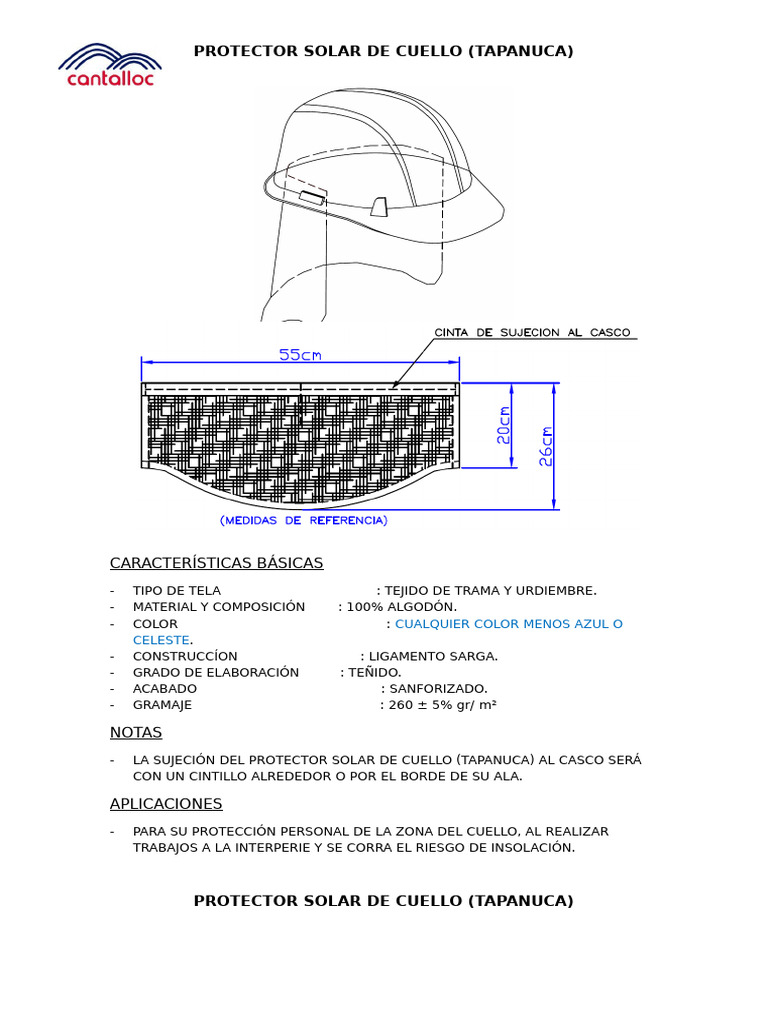 Protector Solar de Cuello (Tapanuca) | PDF