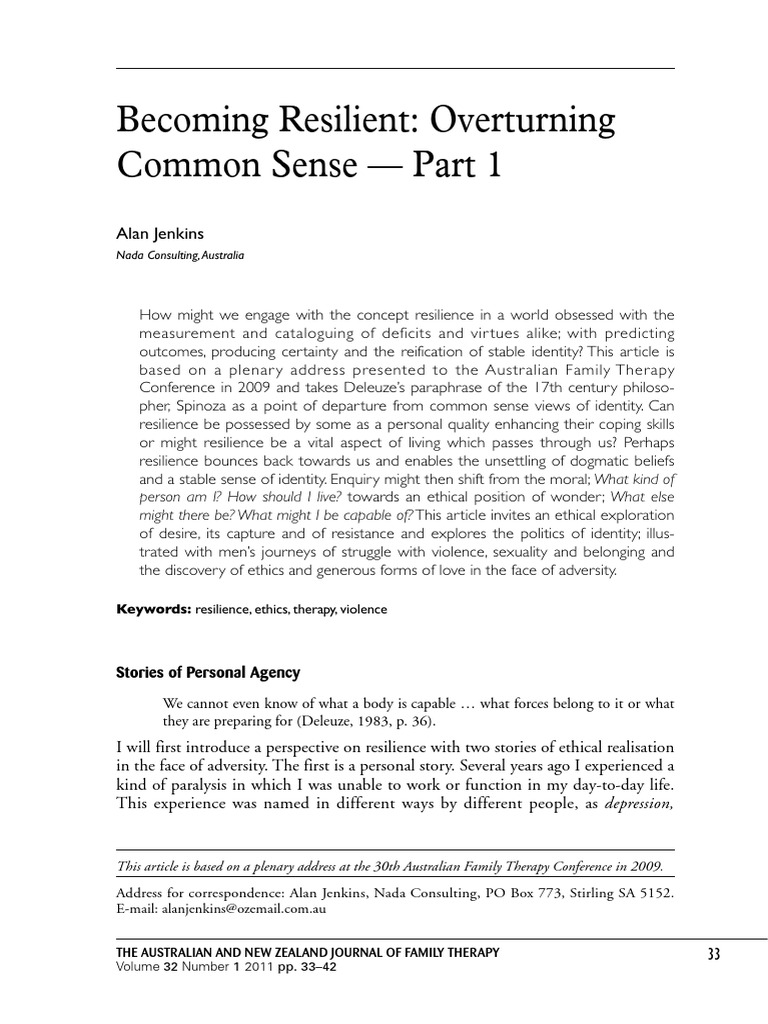 Resilience Beyond Common Sense | PDF | Psychological Resilience ...