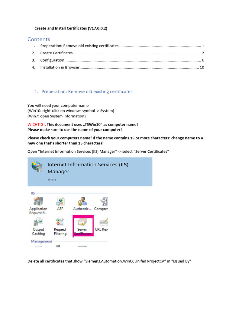Create and Install Certificates Guide | PDF | Computer Architecture ...