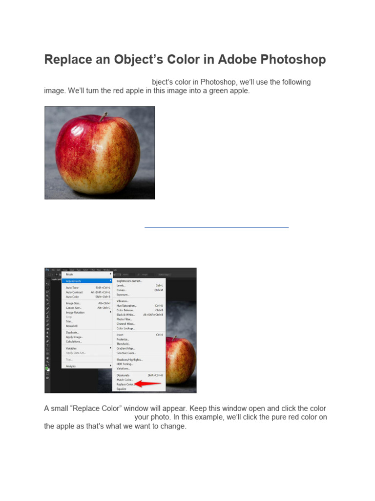 Replace An Object Color | PDF