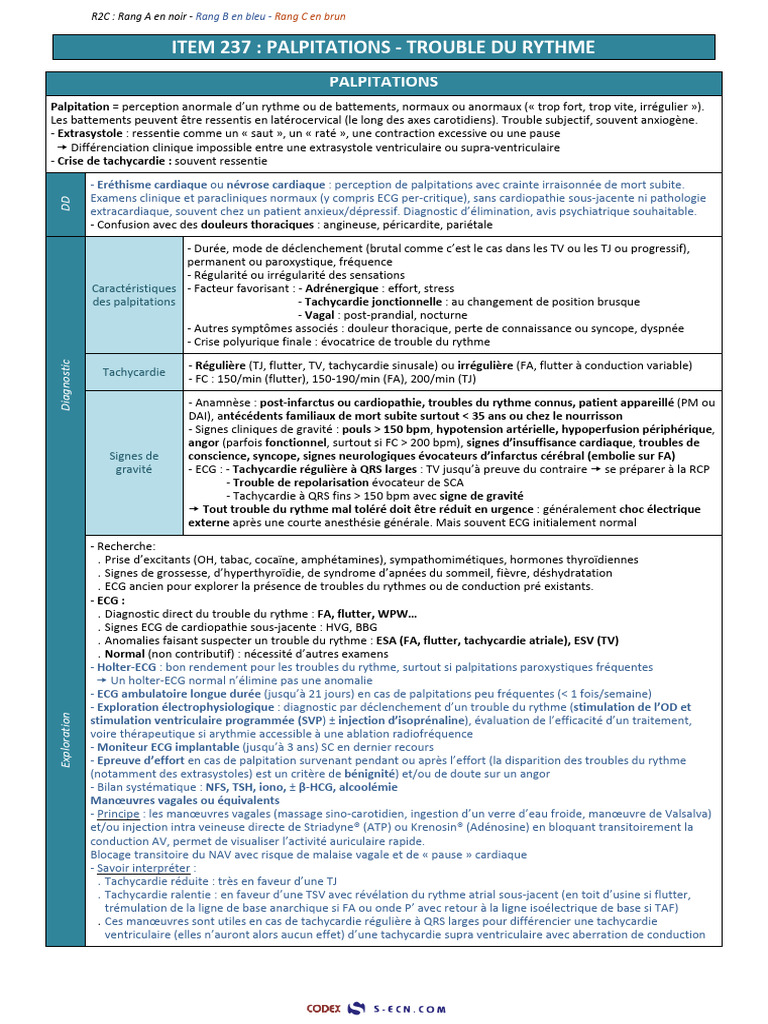Palpitations et troubles du rythme cardiaque | PDF ...