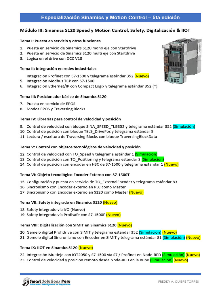 Modulo III - Sinamics S120 | PDF | Informática