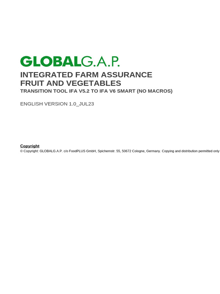 Transition Tool: IFA V5.2 to V6 Smart | PDF | Audit | Quality ...
