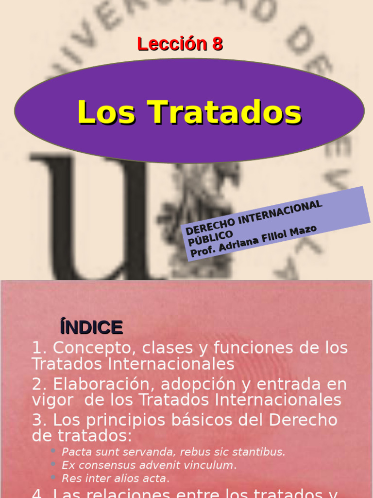 Tema 8 Los Tratados (1) (1)[1] | PDF | Tratado | Convenio europeo de ...
