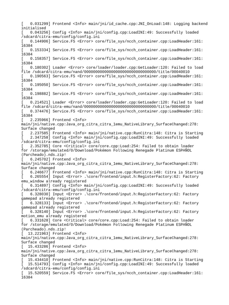 Citra Log | PDF | Computing | Computer Architecture