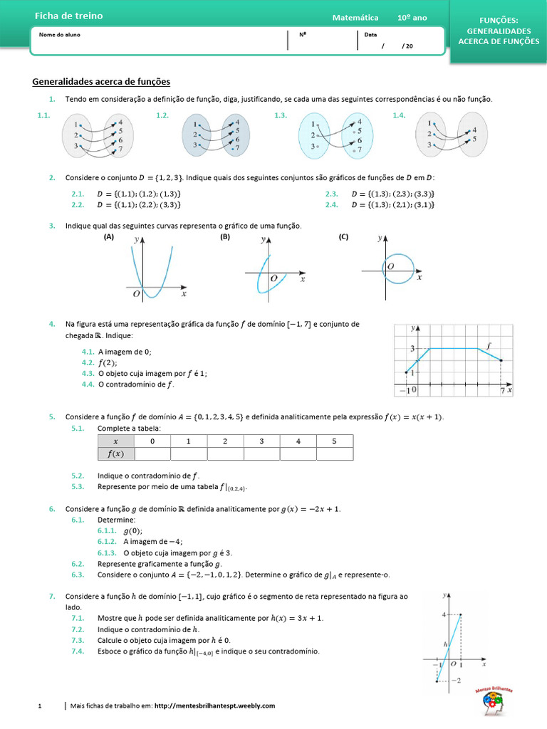 Generalidades sobre Funções Matemáticas | PDF | Função (Matemática ...